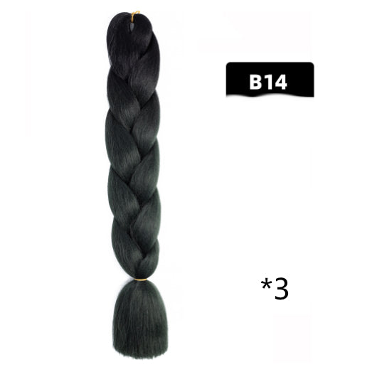 Color Big Braid African Chemical Fiber High Temperature Silk Wig Gradient