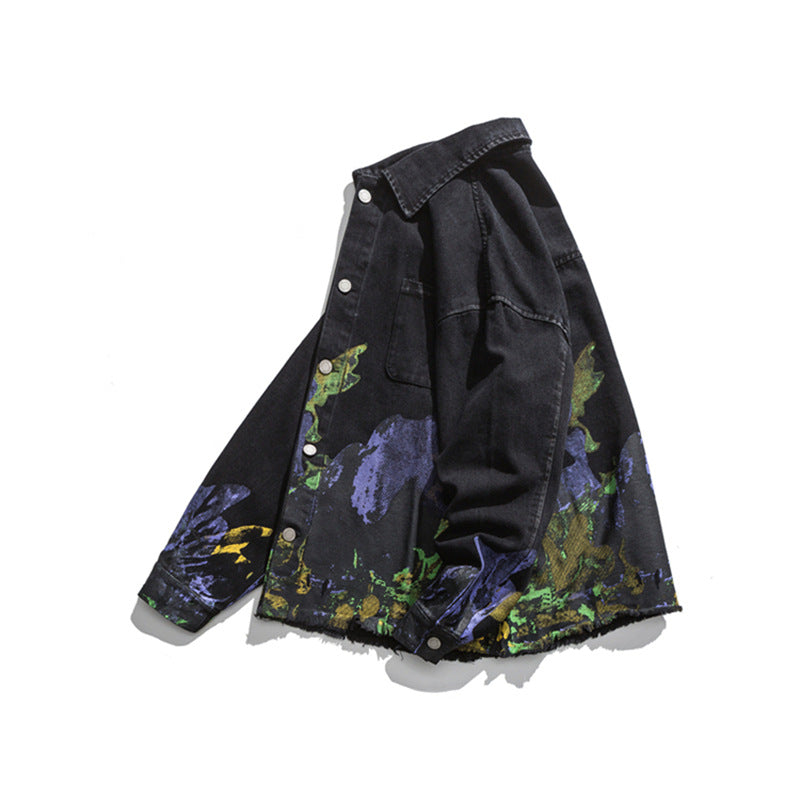 Oil Painting Print Retro Jacket Trendy Street Loose Work