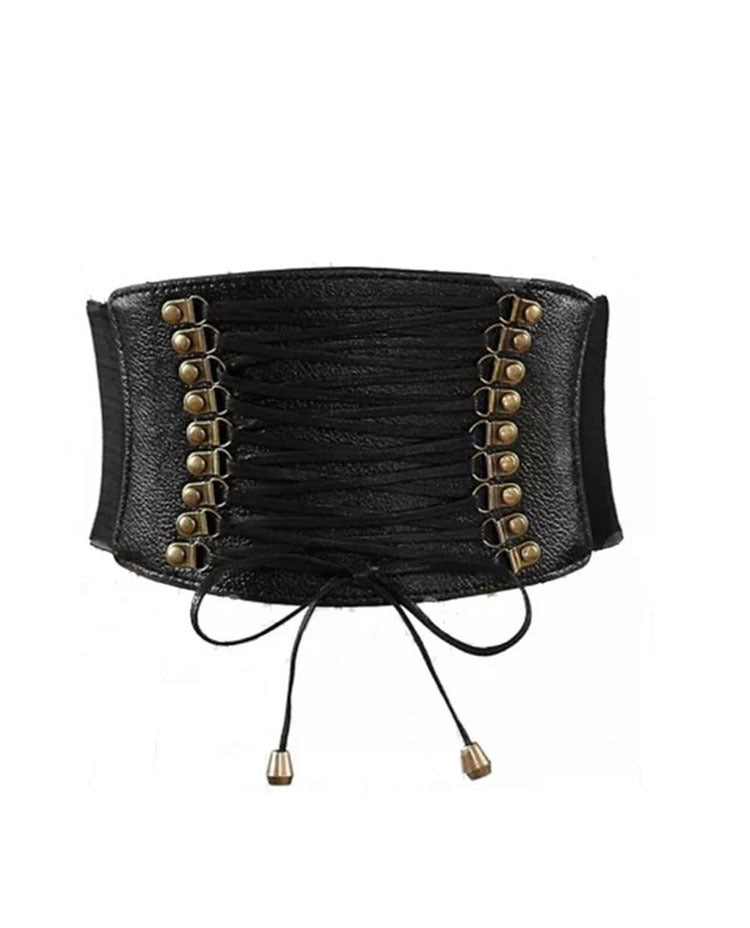 Women's Nail Elastic Imitation Leather Wide Belt Leisure All-matching Strap Waist Seal