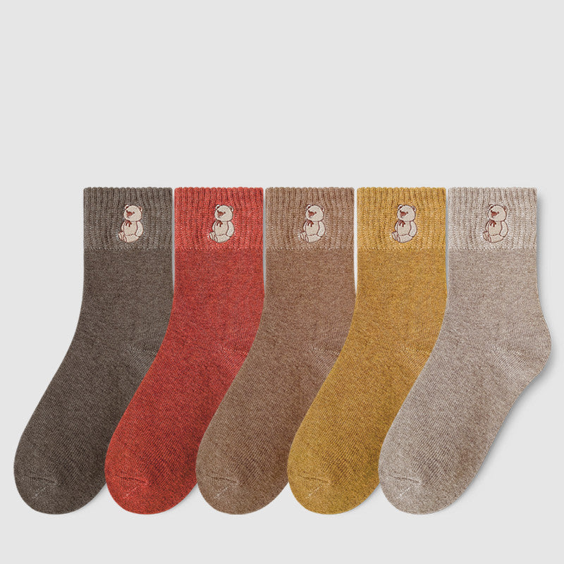 Women's Fashion Terry Padded Warm Solid Colour Socks