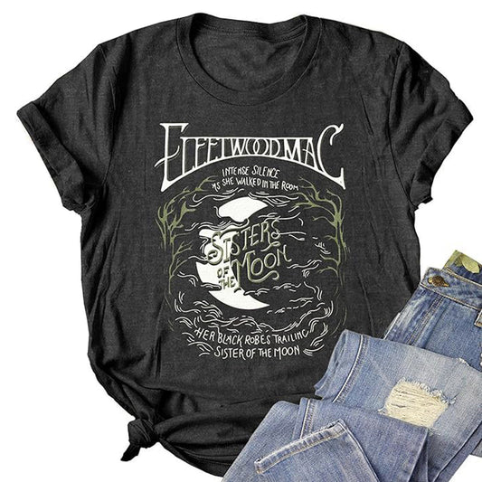 Forår og Sommer Dame Printet Bomulds T-shirt