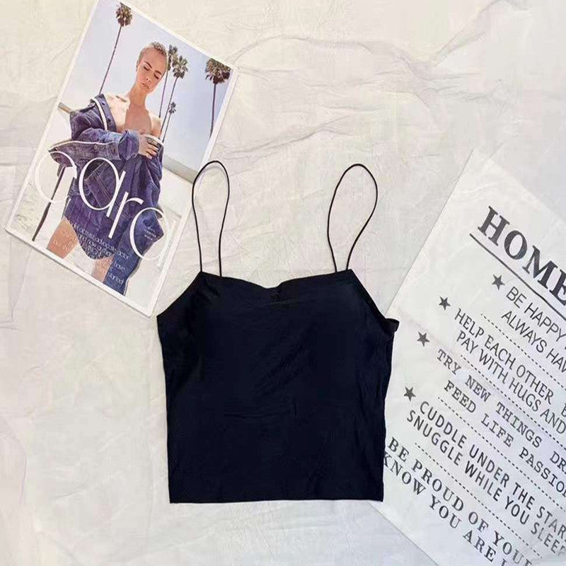 Ice Silk Oil Painting Girl Beautiful Back Camisole Without Trace