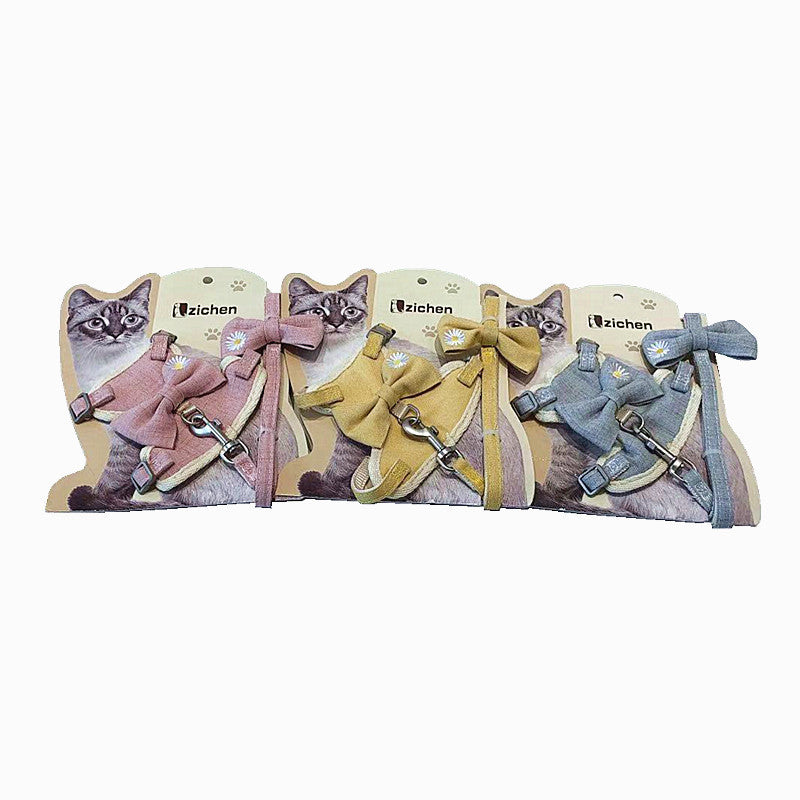 Pet I-shaped Bow Chest Back Traction Rope