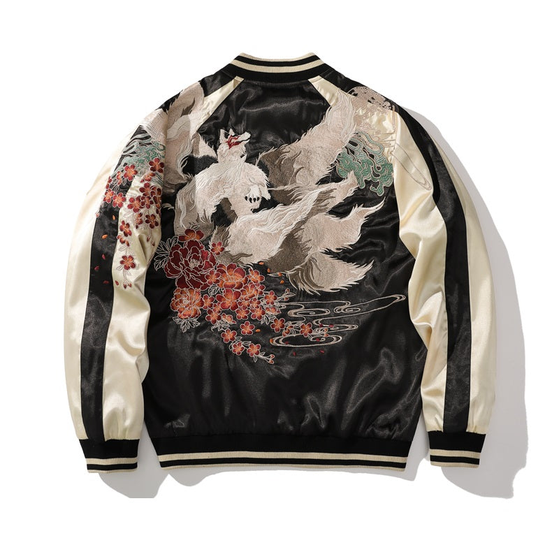 Men's And Women's Couple Baseball Collar Casual Versatile Outerwear National Fashion