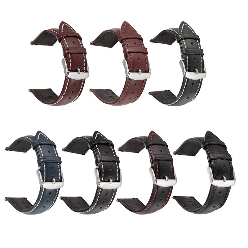 Quick Release Ear Leather Strap Bright Cowhide