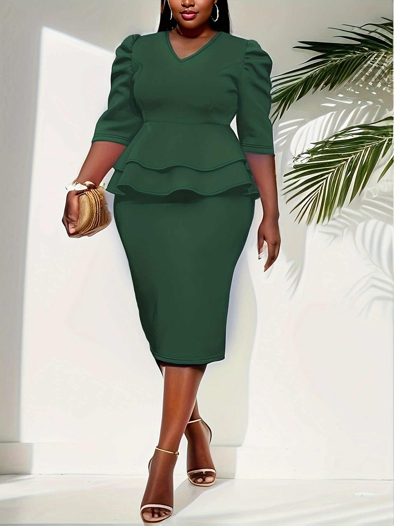 Women's Solid-Color Stylish Sheath Dress