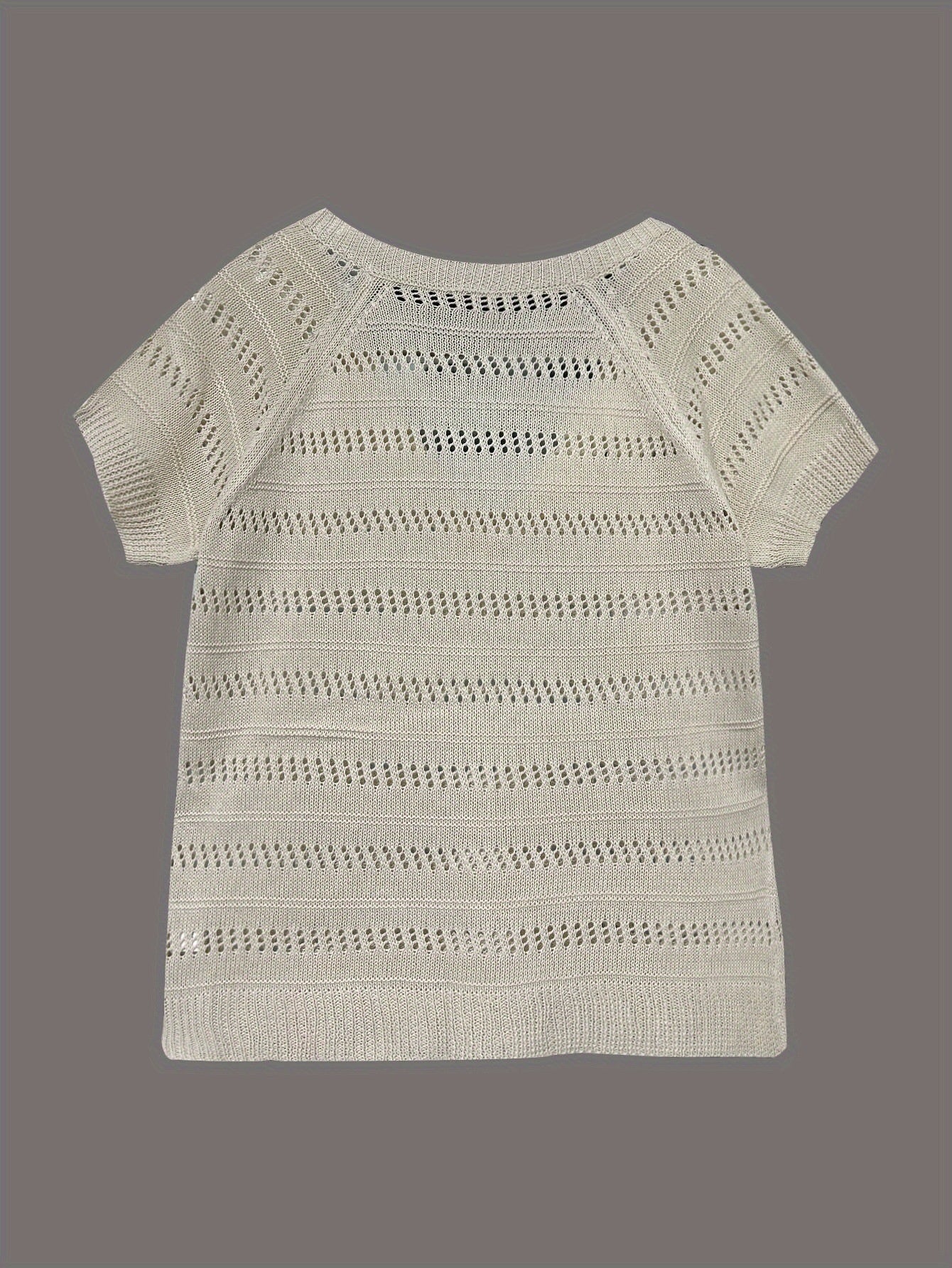 New Versatile Casual Hollow-out Pullover Knit Top