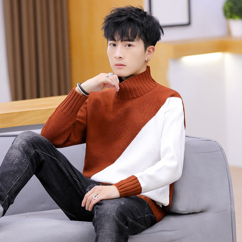 Men Turtleneck High Neck Warm Long Sleeved Sweater