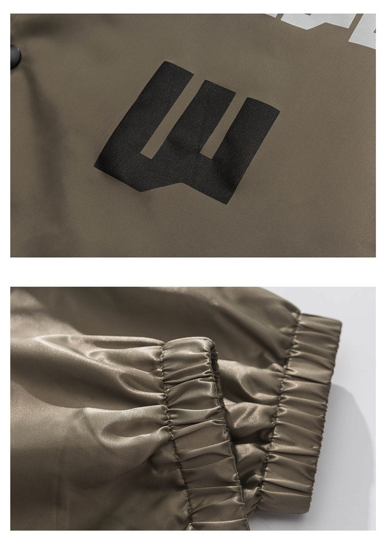 Letter Fashion Brand Lapel Jacket Loose Top Casual Coat