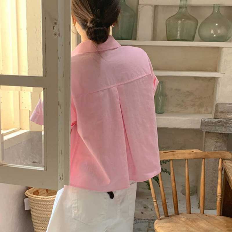 Versatile Candy-colored Single-breasted Shirt