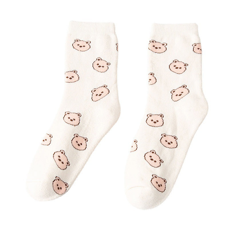 Women's Mid Tube Winter Stockings Spring And Autumn Fleece Terry Sock