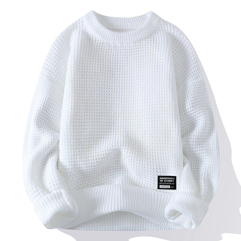 New Round Neck Thick Needle Men's Sweater Vintage Quality