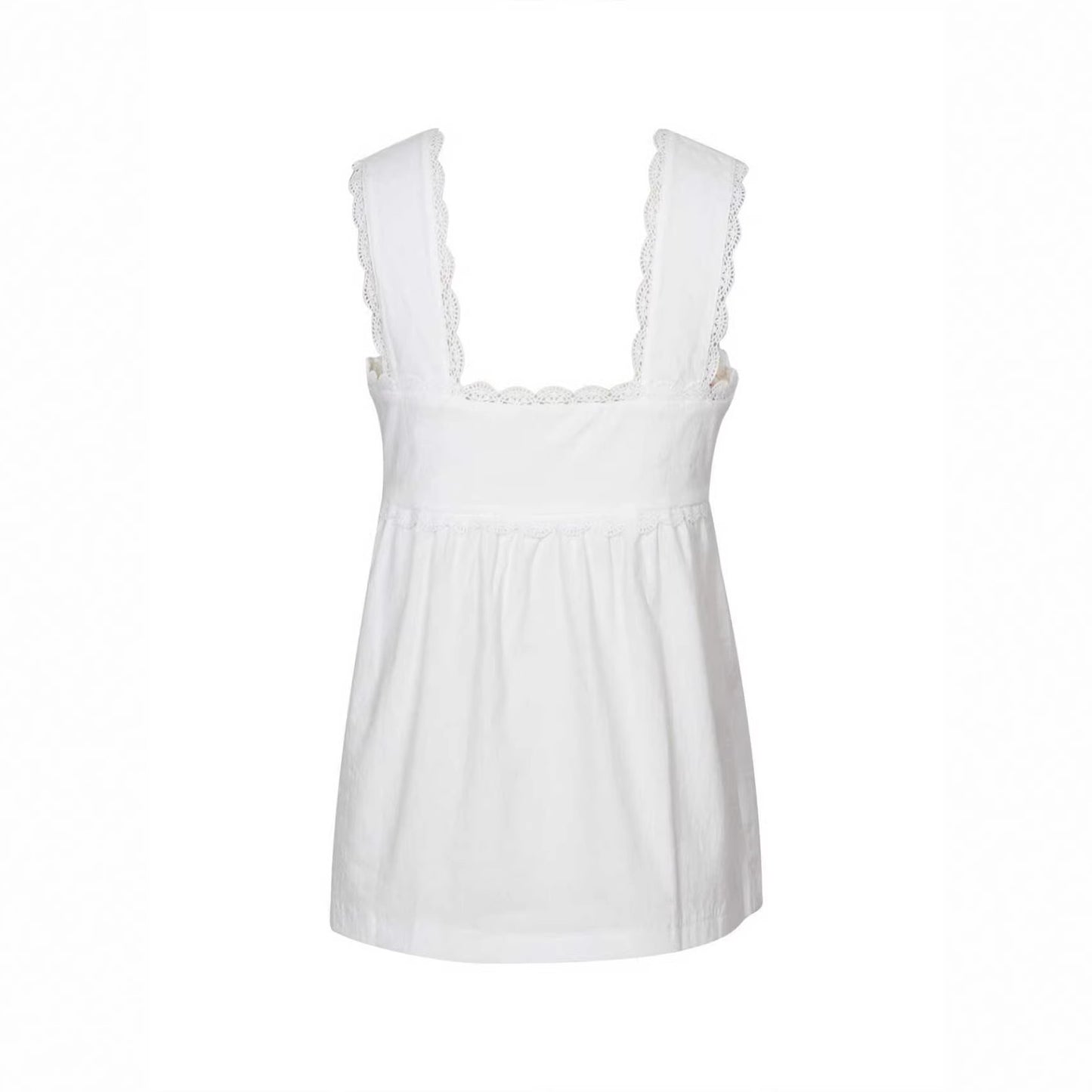 Casual Square-neck Retro Court-style Playful Sleeveless Vest
