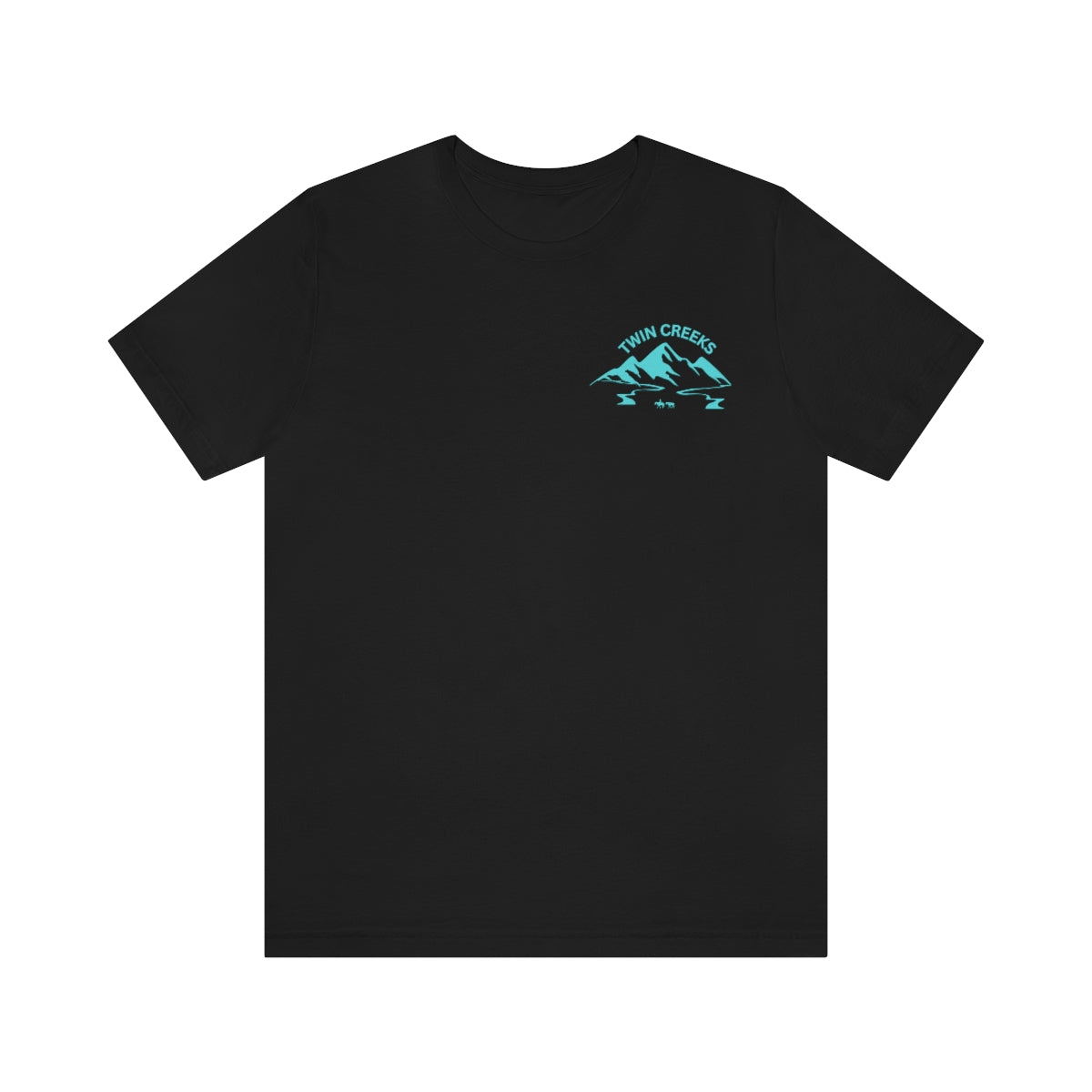 Shuangxi Shirt Turquoise Men's Women's Round Neck Short Sleeve