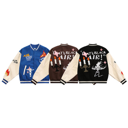 American Street Flame Towel Embroidered Baseball Uniform