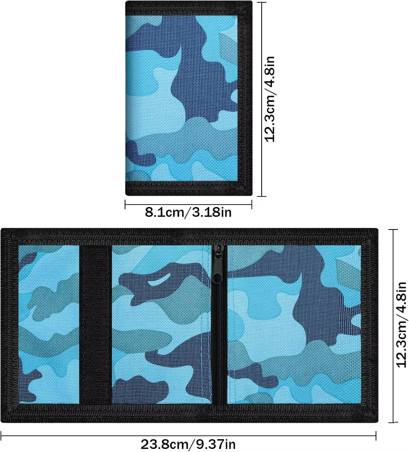 Mens Wallet with Lanyard Camouflage Fabric Bank Card Change Wallet off Short Wallet