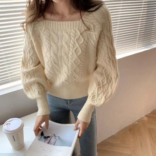 Waist Slimming Loose Long-sleeved Knitted Bottoming Shirt Pullover