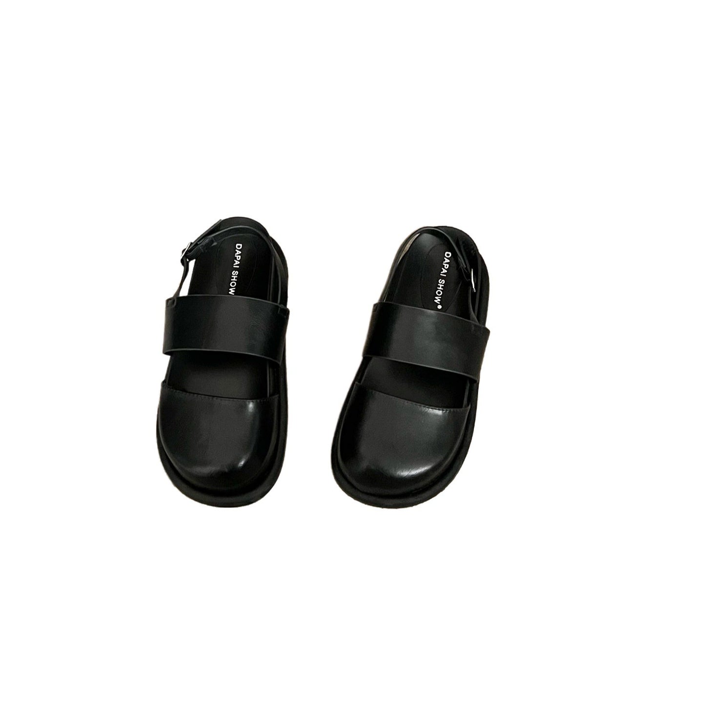 Retro Raise The Bottom One Strap Two-way Breathable Closed Toe Sandals