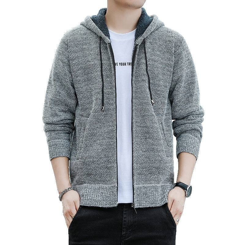 Spring And Autumn Cardigan Men's Korean Version Thickened Sweater