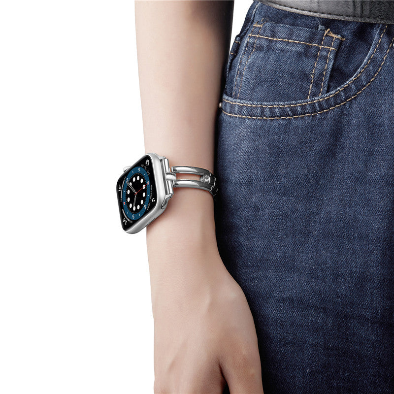 Stainless Steel Metal Round Diamond Strap