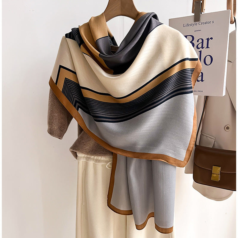 Color Matching Fashion Scarf Scarf Thin Warm Scarf Talma