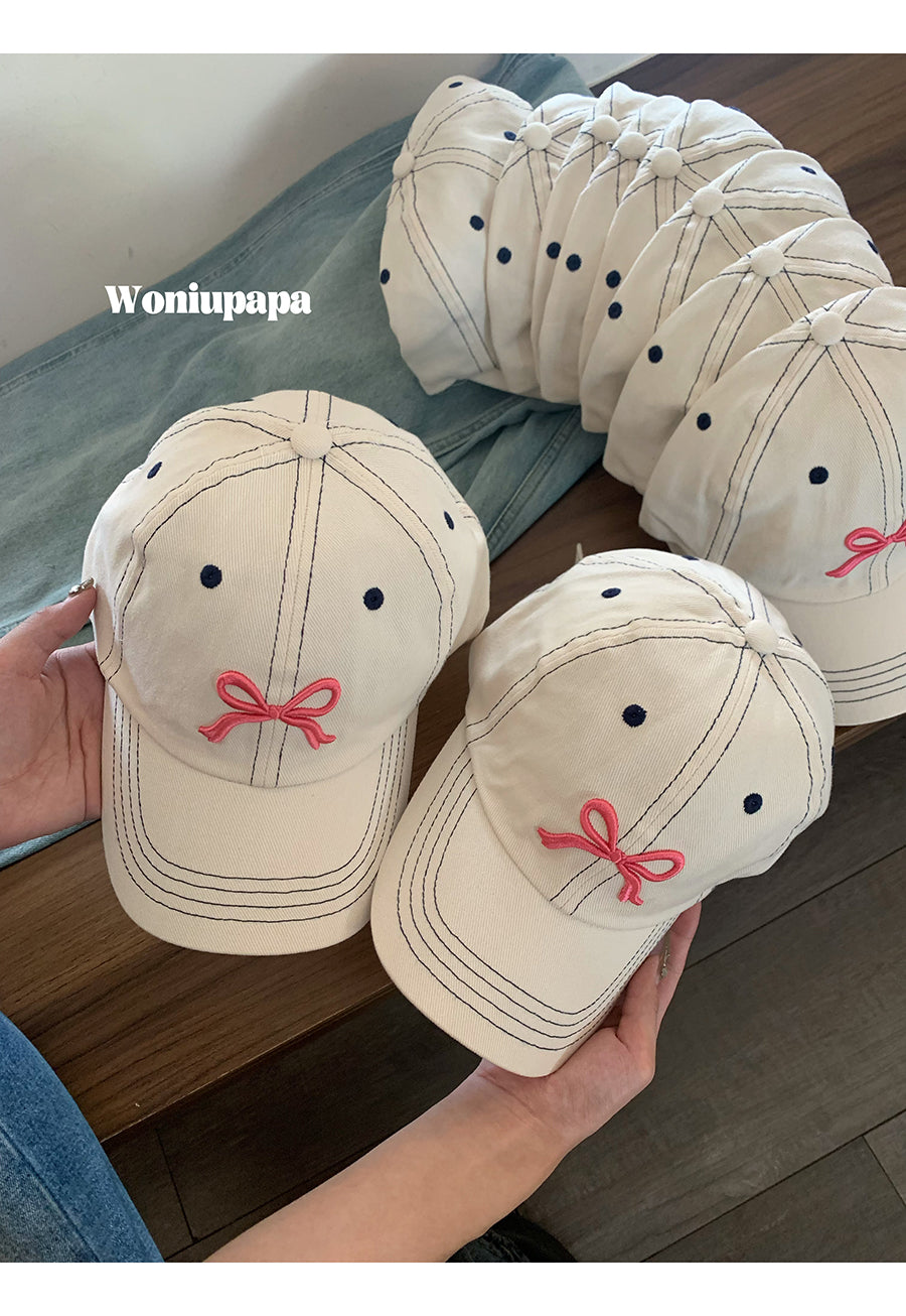 South Korea Ins Same Style Bow Baseball Cap Female
