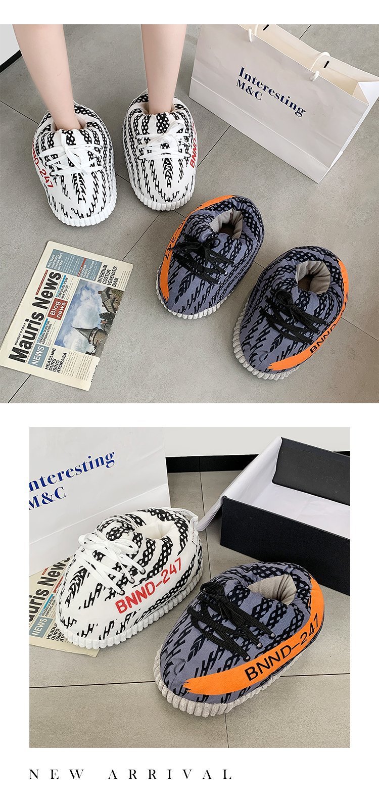 Large Size Cotton Slippers Fashion Cotton Boots Fat Home Bread Shoes