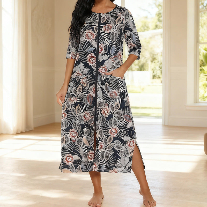Comfortable Cardigan Womens Base-Layer Pajamas For Autumn And Winter
