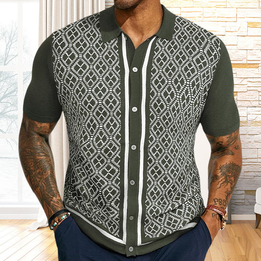 Herre Casual Jacquard Sweater i Europæisk og Amerikansk Stil