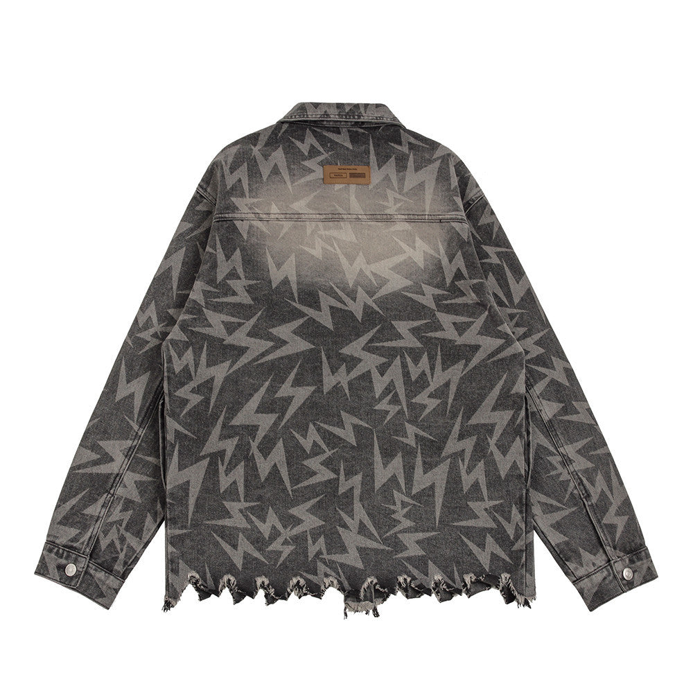 The Hem Is Damaged CutWashed And Worn Denim Clothes