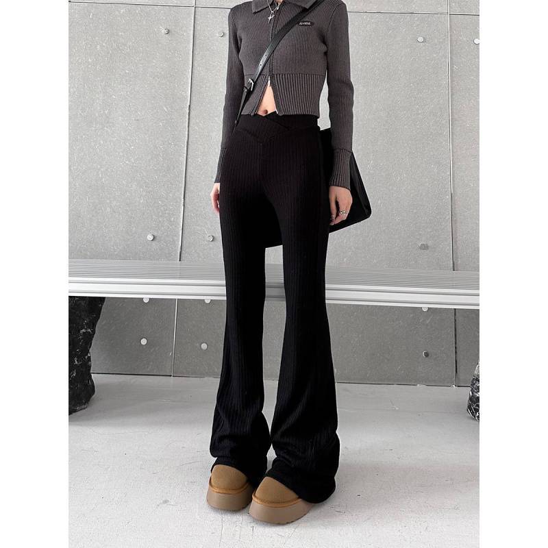 High Waist Knit Casual Pants For Women
