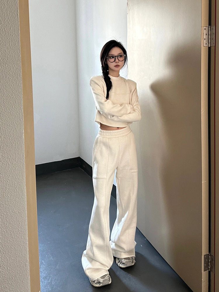Autumn And Winter Fleece-lined Thick Casual Sports Pants For Women