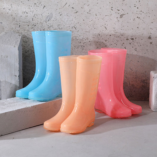 High Rain Boots Women's Fashion Flannelette Cotton Covers