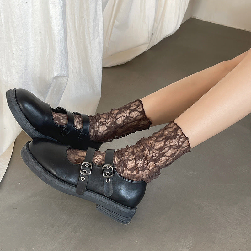 Mesh Socks Breathable Lace Women's Thin Solid Color Non-slip Off