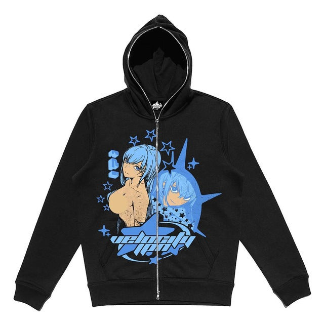 3D Digital Print Hooded Sweatshirt