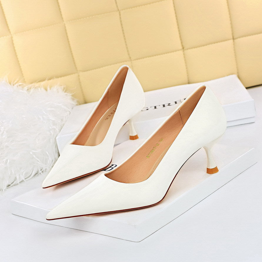 Fashion Simple Stiletto High Heel Shallow Mouth Pointed Toe All-match Women's Shoes