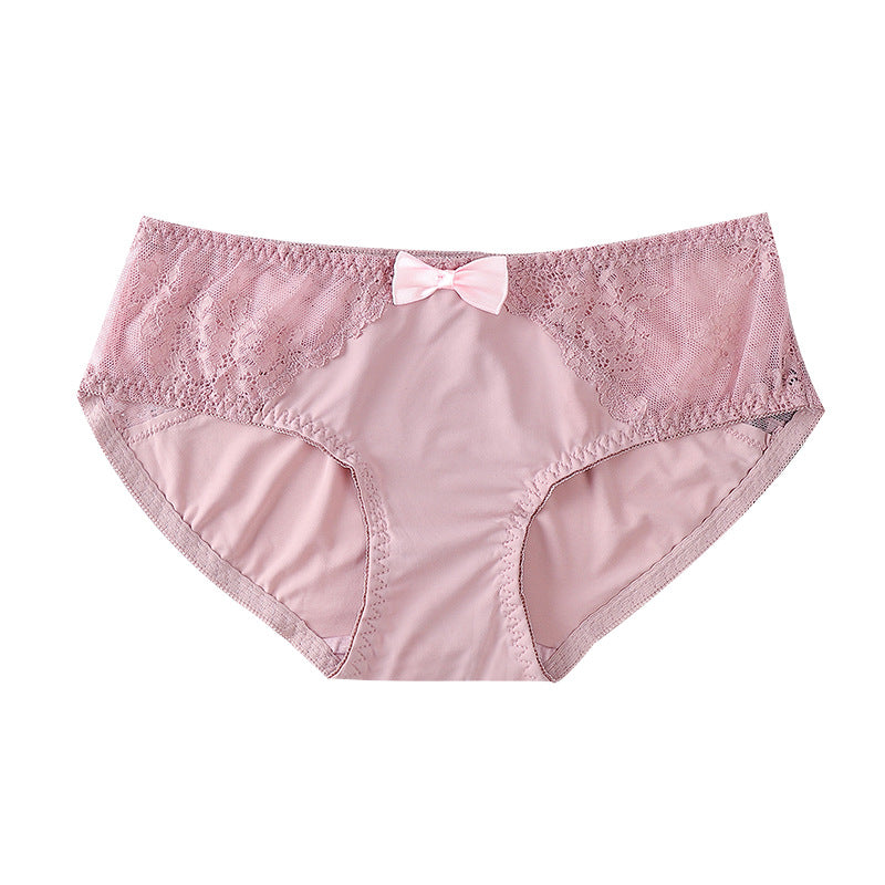 Women's Ice Silk Refreshing Low Waist Cute Bow Briefs