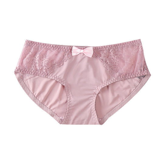 Women's Ice Silk Refreshing Low Waist Cute Bow Briefs