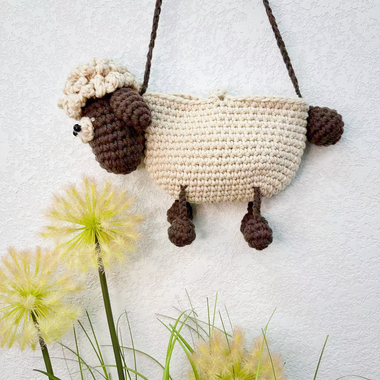 Cute Funny Little Sheep Children's Wool Knitting Knitted Messenger Bag
