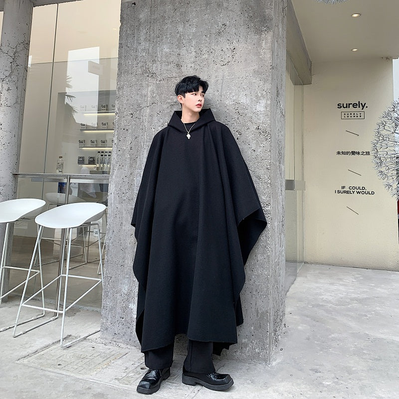 Dark Wind Loose Bat-style Cape Jacket Men's Hip-hop Fashion Casual Windbreaker