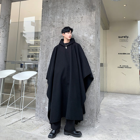 Dark Wind Loose Bat-style Cape Jacket Men's Hip-hop Fashion Casual Windbreaker