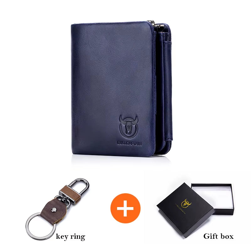 Brand Leather RFID Retro Wallet Men'S Small Zipper Wallet Card Bag Men'S Wallet Clutch
