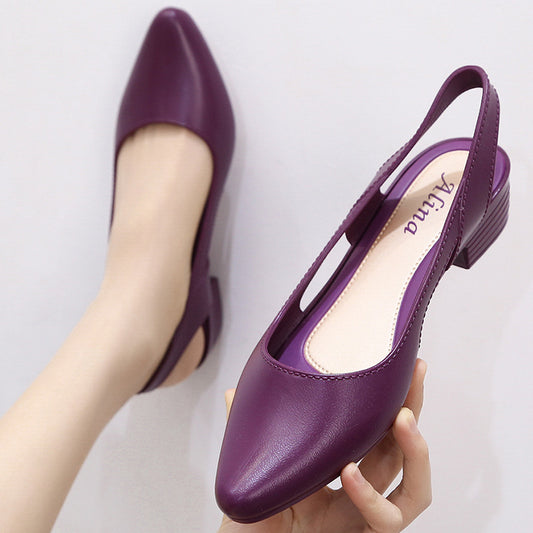 Wedge Heel Shallow Mouth Casual Plastic Mid-heel Single Toe