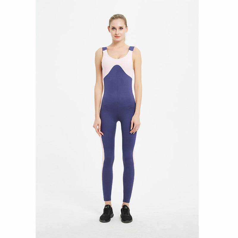 Women's Seamless Yoga Jumpsuit Tight-fitting Sportswear Fitness Suit Halter Exercise Jumpsuit
