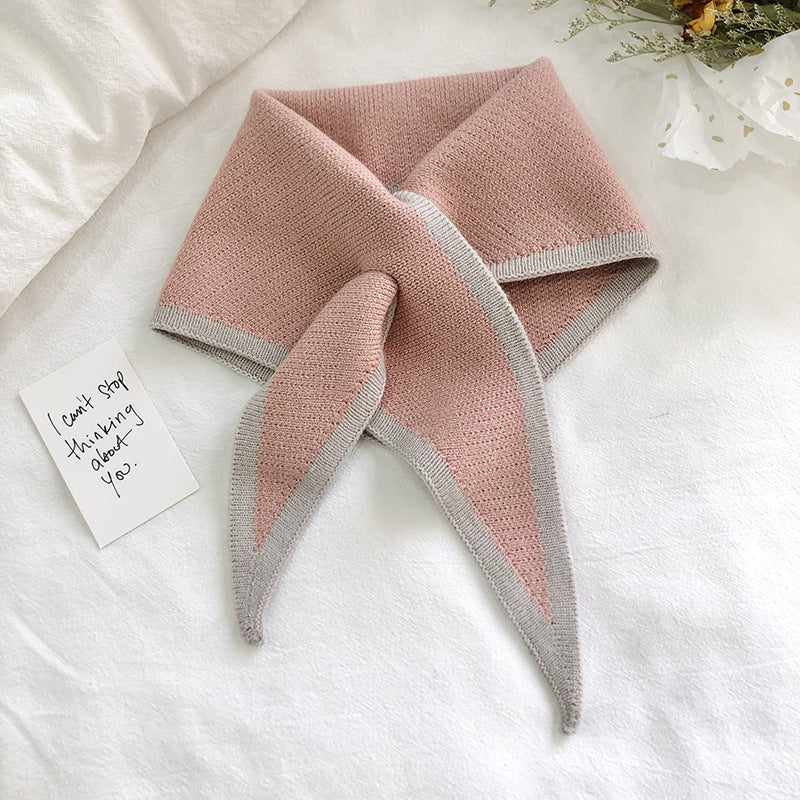 Autumn And Winter Triangle  Knitted Shawl Style Women's Outer Scarf