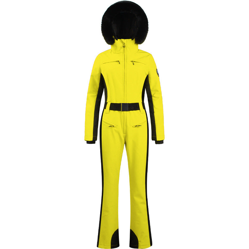 One-piece Ski Suit Female Professional Double-board Thickened Warm