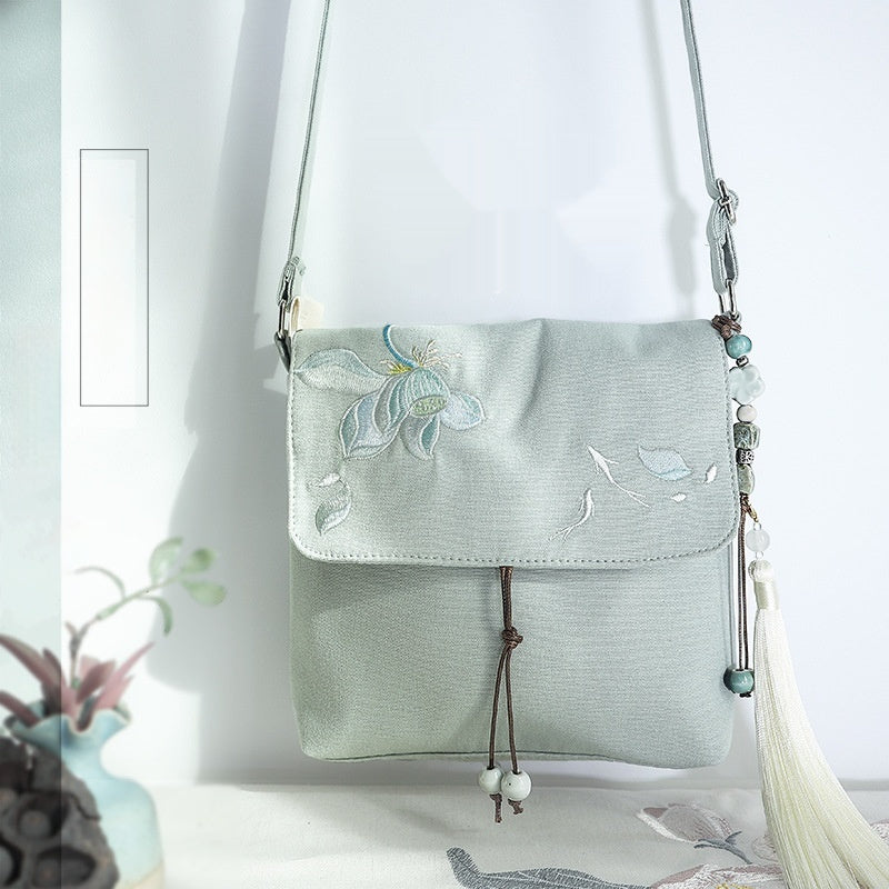 Cotton And Linen Antique Embroidery Crossbody Bag