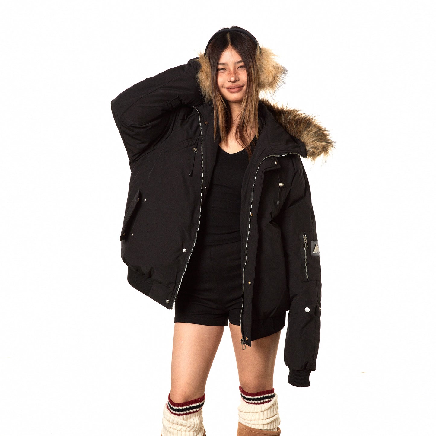 American Retro Fashion Brand Windproof Outdoor Fur Collar Cotton Clothes