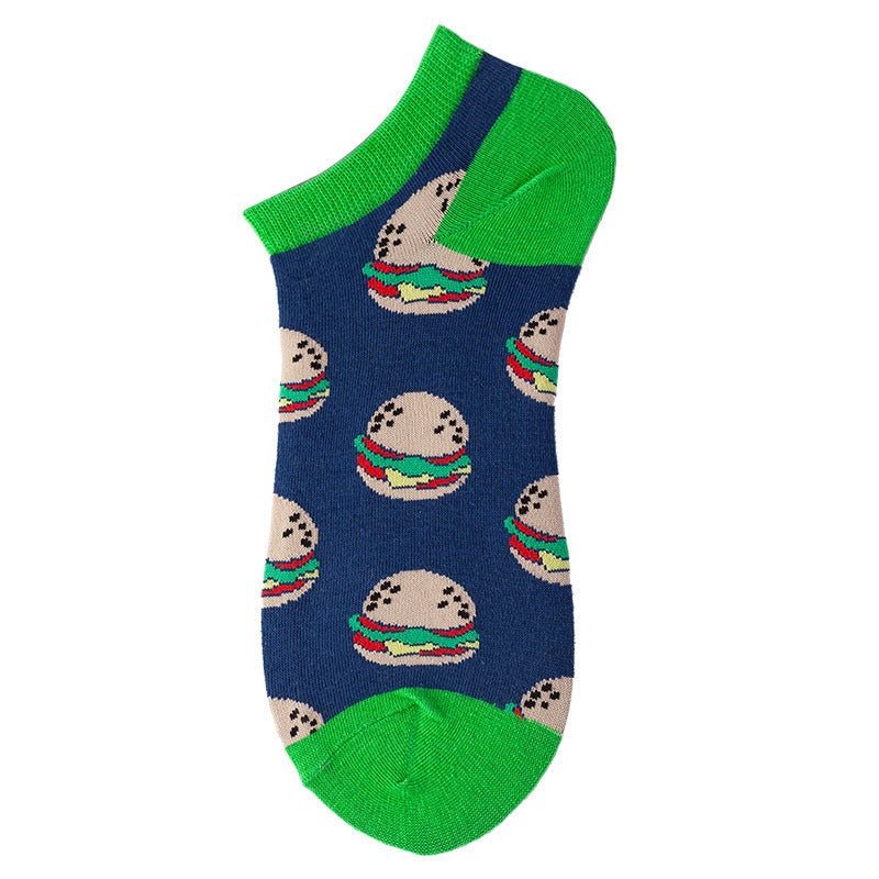 Women's Shallow Mouth Oil Painting Avocado Socks