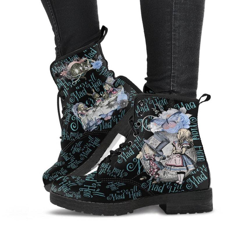 Cartoon Digital Printed Women's Oversized High Top Leather Boots